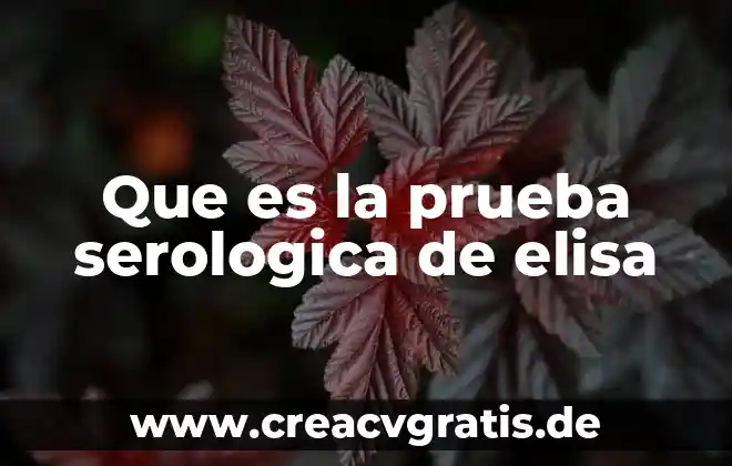 Que es leu ba e una prueba de sangre 8 Que es la prueba serologica de elisa