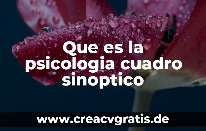 Qué es el SVA en psicología 8 Que es la psicologia cuadro sinoptico
