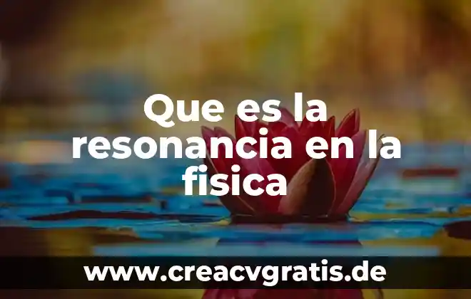 Que es capasidad fisica o motriz en educacion fisica 4 Que es la resonancia en la fisica
