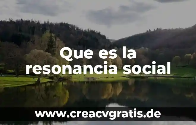 Qué es el concepto canon 4 Que es la resonancia social