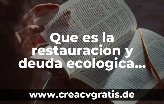Deuda interna que es 8 Que es la restauracion y deuda ecologica graficas