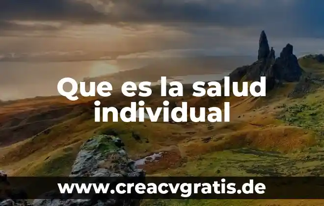 Que es salud tipos 3 Que es la salud individual
