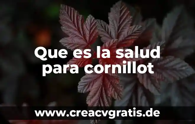 Que es m.osahua significado 3 Que es la salud para cornillot