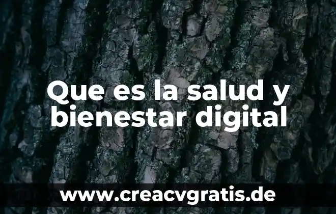 Línea del bienestar mínimo que es 4 Que es la salud y bienestar digital