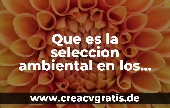 Organización de los seres vivos que es 5 Que es la seleccion ambiental en los seres vivos