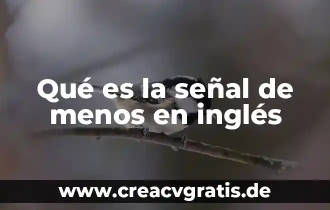 Que es robusto en ingles 5 Qué es la señal de menos en inglés