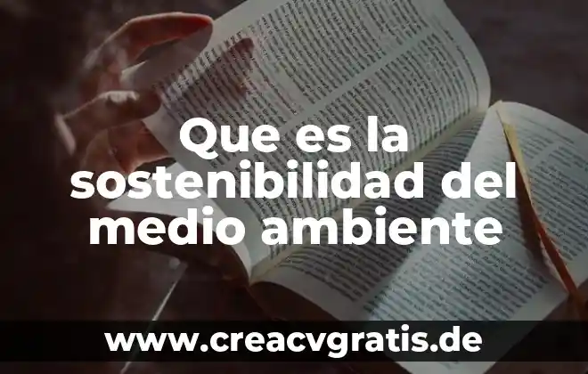 Que es el medio ambiente en un pais 8 Que es la sostenibilidad del medio ambiente