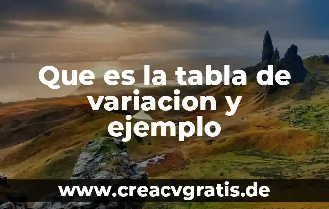 Número algebra y variación que es 4 Que es la tabla de variacion y ejemplo