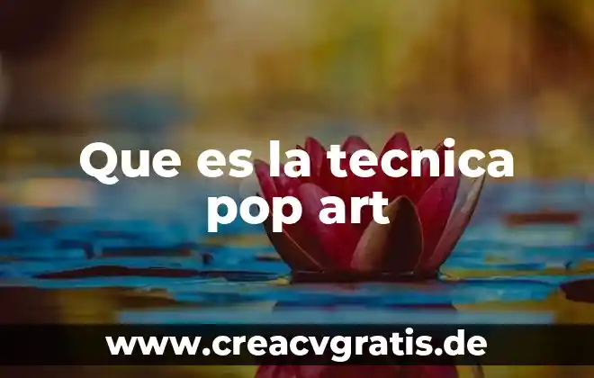 Que es un medio de representación técnica 5 Que es la tecnica pop art