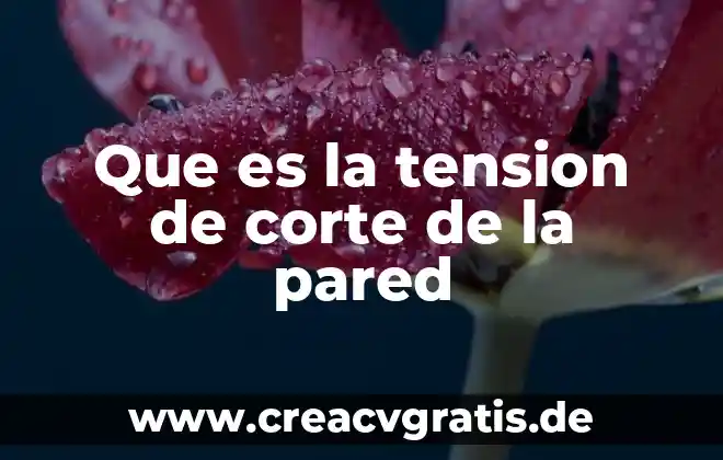 Que es la tension superficial del agua en quimica 7 Que es la tension de corte de la pared
