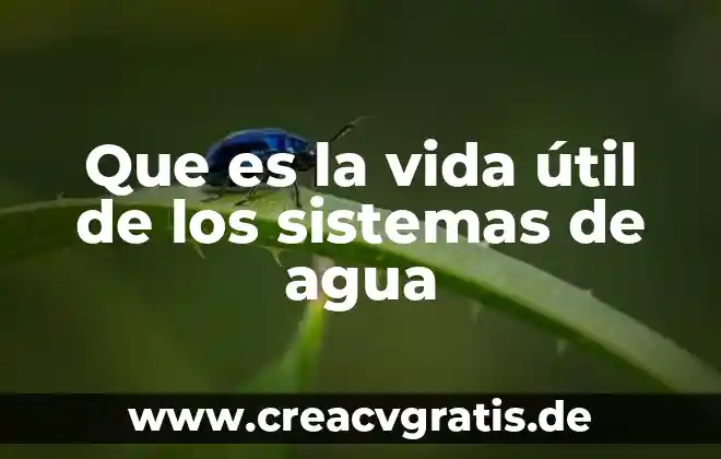 Lagunas y depósitos de agua que es 7 Que es la vida útil de los sistemas de agua