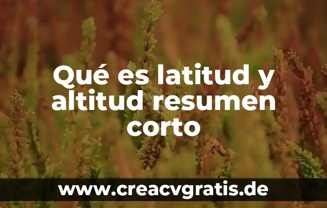 Que es la altitud en un mapa 6 Qué es latitud y altitud resumen corto