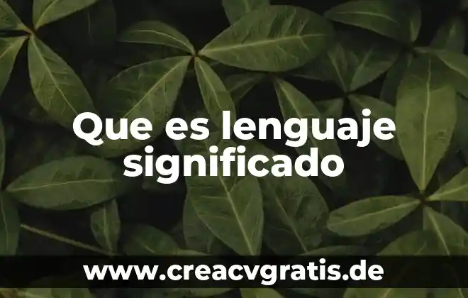 Inventario ambiental que es contenido y estructura 8 Que es lenguaje significado