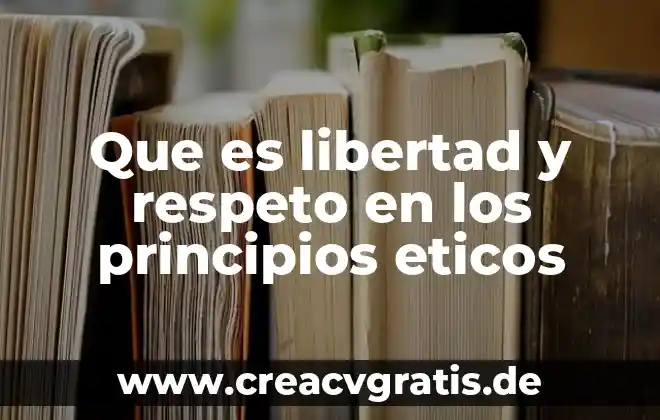 Que es el significado de principios éticos 6 Que es libertad y respeto en los principios eticos