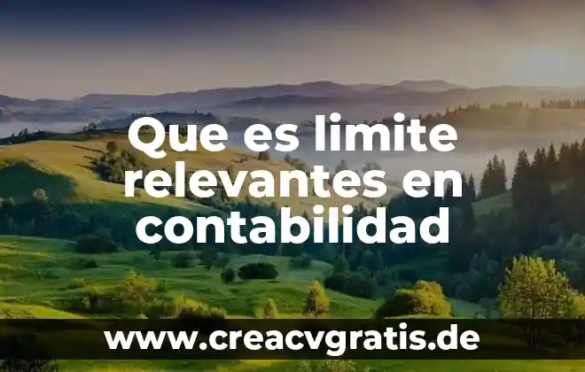 Que es un limite matematico ejemplo 4 Que es limite relevantes en contabilidad