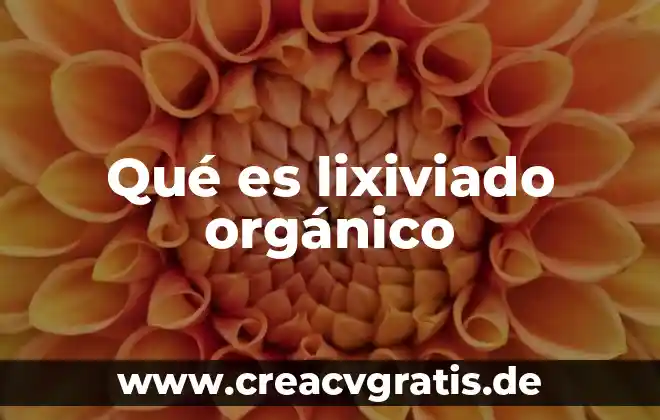 Que es esqueleto organico 7 Qué es lixiviado orgánico