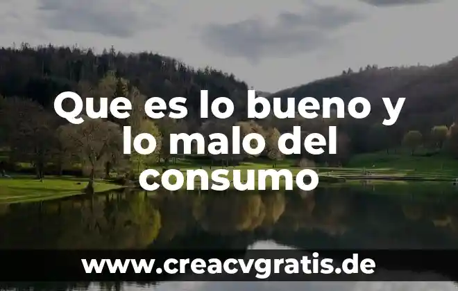Que es tipo de consumo de drogas 4 Que es lo bueno y lo malo del consumo