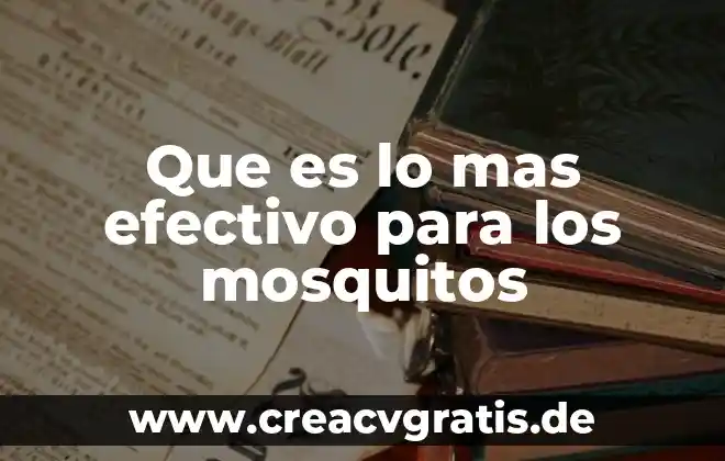 Qué es efectivo definición 3 Que es lo mas efectivo para los mosquitos