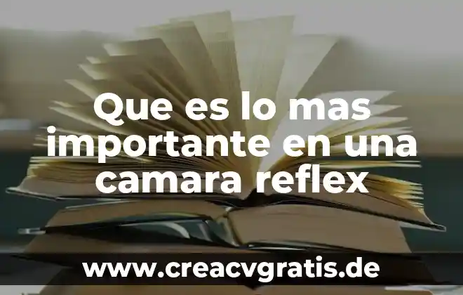 Por que es importante el consumo del agua 5 Que es lo mas importante en una camara reflex