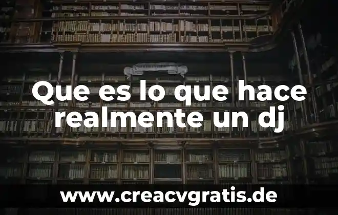 Qué es el dinero según József Robert 6 Que es lo que hace realmente un dj