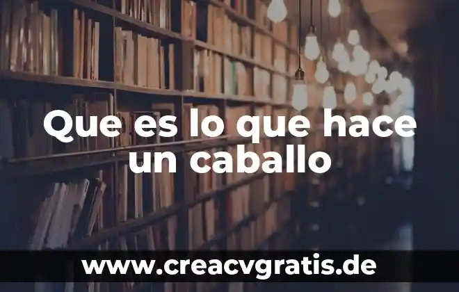 Que es el agua facturada 7 Que es lo que hace un caballo