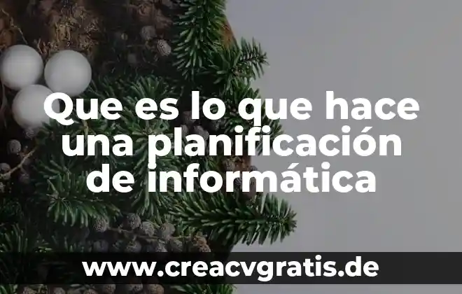 Que es una señal informatica 5 Que es lo que hace una planificación de informática