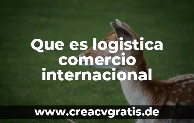 Que es lo que busca méxico con el comercio internacional 7 Que es logistica comercio internacional