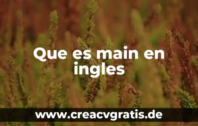 Qué es euforia psicología 7 Que es main en ingles