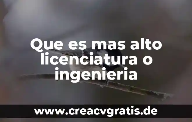 Qué es licenciatura en producción animal 3 Que es mas alto licenciatura o ingenieria