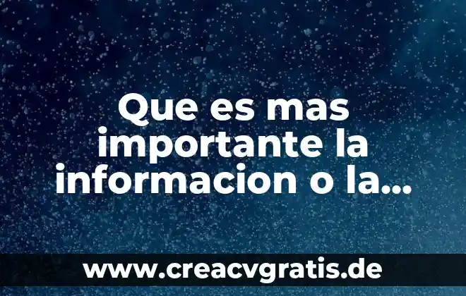 Que es ser mas que un maestro 6 Que es mas importante la informacion o la practica