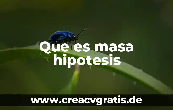 Que es objetivos hipótesis formulación de l problema 6 Que es masa hipotesis