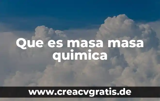 Que es el ddt en quimica significado 5 Que es masa masa quimica
