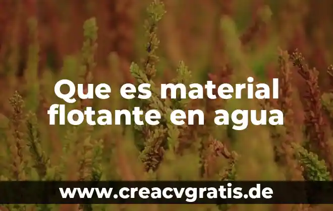 Aplicador de examen que es 3 Que es material flotante en agua