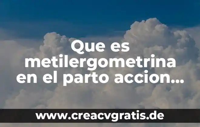 Explicacion de que es embarazo parto y lactancia 5 Que es metilergometrina en el parto accion farmacologica
