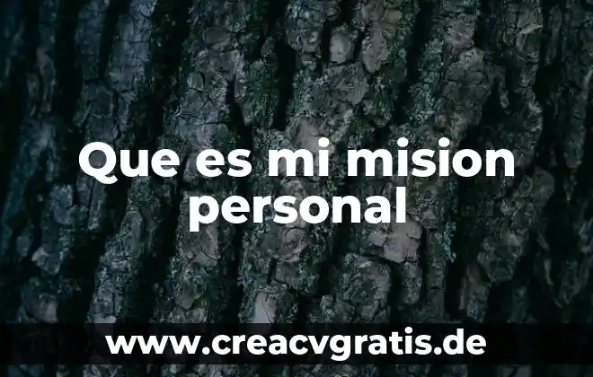 Qué es visión y misión de una organización 3 Que es mi mision personal