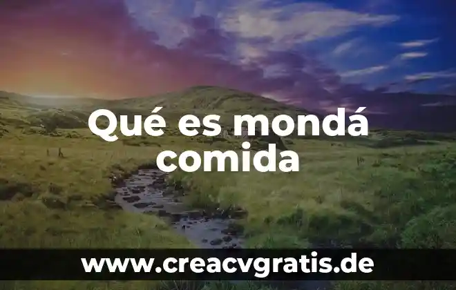 Que es un receta de comida 6 Qué es mondá comida
