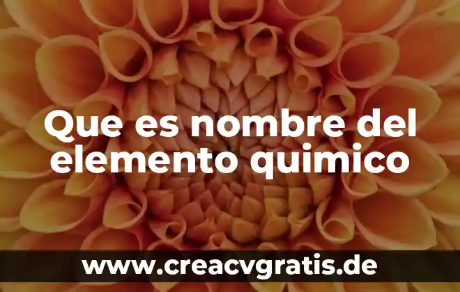 Que es el nombre de un documento 8 Que es nombre del elemento quimico