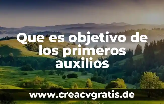 Que es un objetivo educacionales 3 Que es objetivo de los primeros auxilios