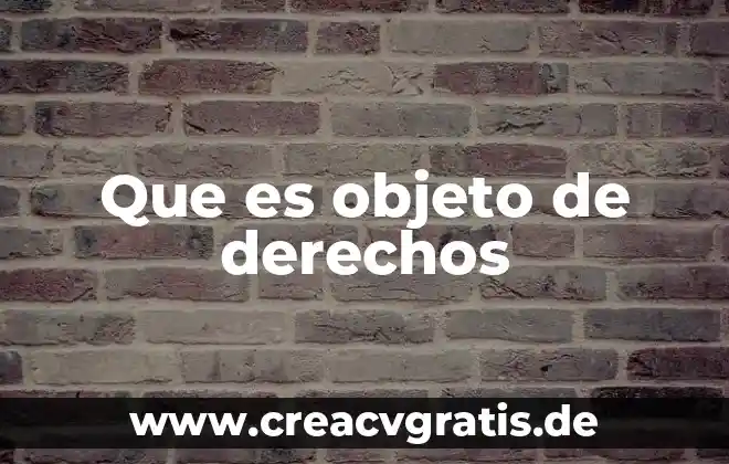 Que es el objeto ole en la base de datos 7 Que es objeto de derechos
