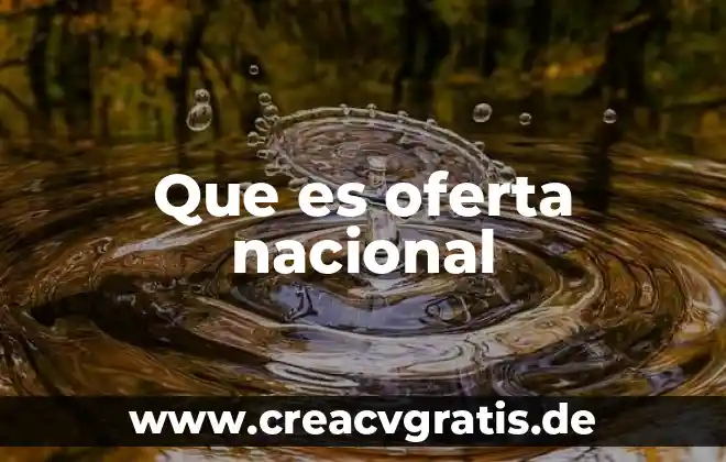 Que es la oferta del servicio 5 Que es oferta nacional