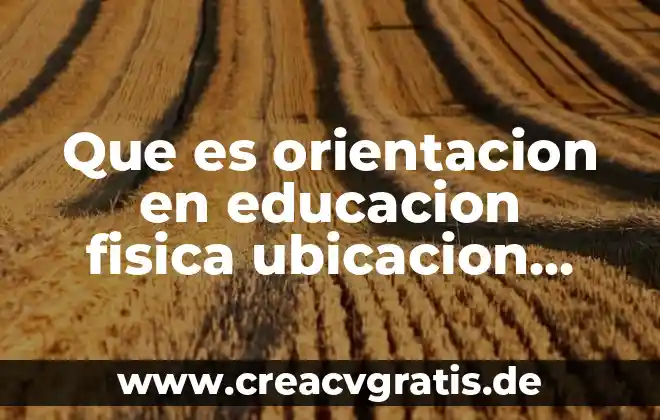 Que es orientacion para decisiones definicion 3 Que es orientacion en educacion fisica ubicacion especifica