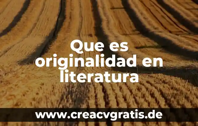 Que es lead en literatura 4 Que es originalidad en literatura