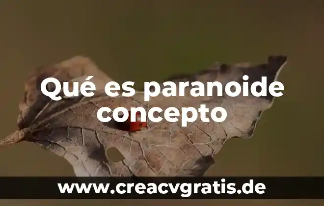 Perspicacia que es significado y concepto 3 Qué es paranoide concepto