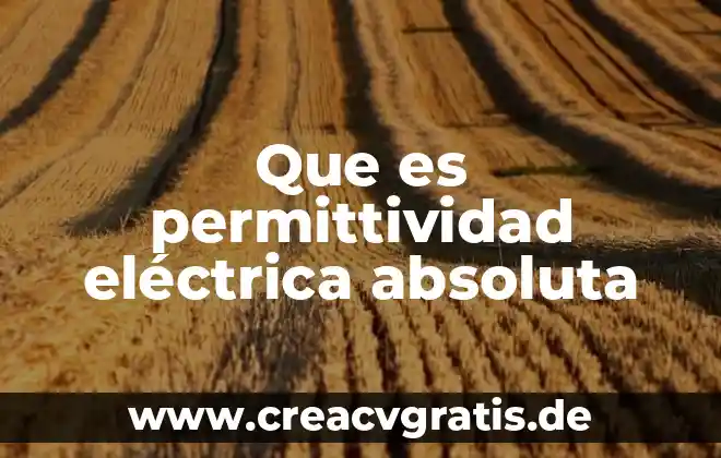 Qué es y cómo funciona una planta eléctrica 5 Que es permittividad eléctrica absoluta