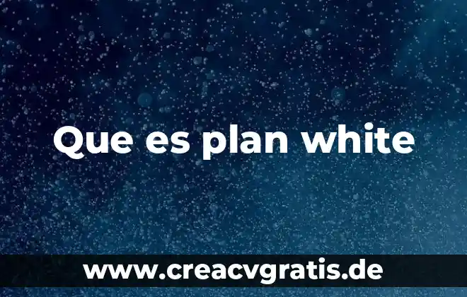 Que es un plan clase 3 Que es plan white