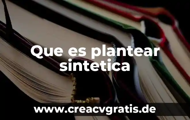Que es una hoja de calculo y tipos inform 3 Que es plantear sintetica