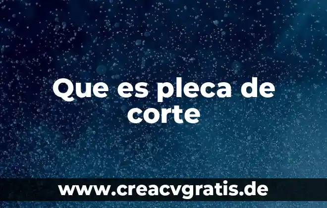 Qué es corte eléctrico significa 6 Que es pleca de corte