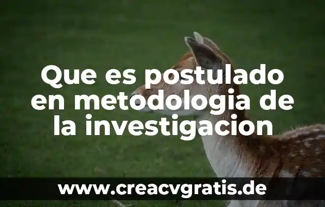 Que es tipos de investigacion metodologia 8 Que es postulado en metodologia de la investigacion