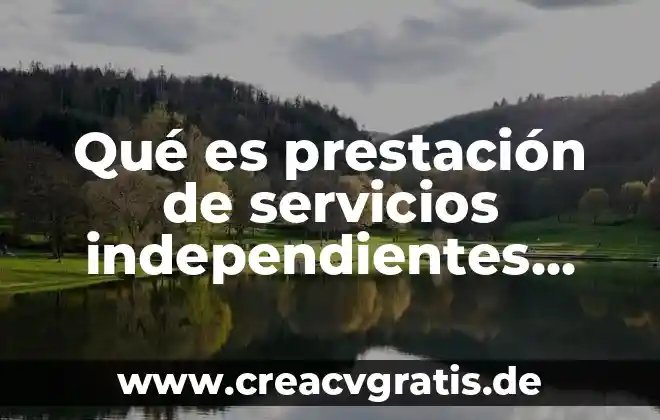 Que es la prestacion de un servicio profesional 5 Qué es prestación de servicios independientes definición