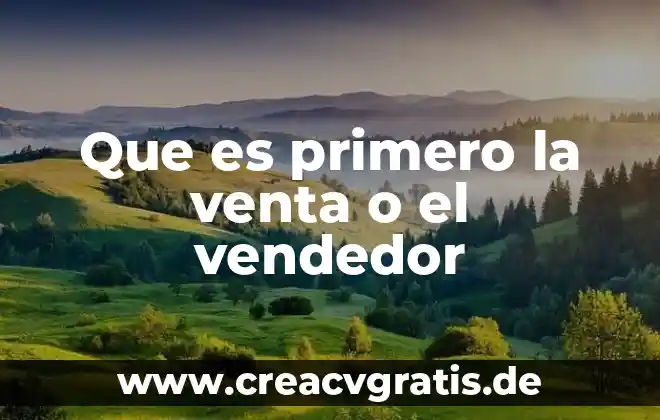 Que es un vendedor y que tipos 7 Que es primero la venta o el vendedor